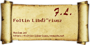 Foltin Libériusz névjegykártya